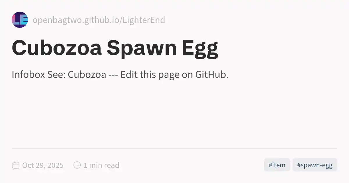 Cubozoa Spawn Egg